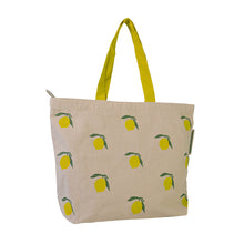 Afbeelding in Gallery-weergave laden, Duurzame shopper gerecycled materiaal met rits Lovely Lemons