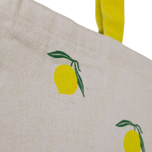 Afbeelding in Gallery-weergave laden, Duurzame shopper gerecycled materiaal met rits Lovely Lemons detailfoto