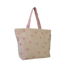 Afbeelding in Gallery-weergave laden, Duurzame tas met rits gerecycled katoen Pink Hearts