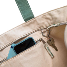 Afbeelding in Gallery-weergave laden, Shopper biologisch katoen Amazon Greene detailfoto rits en binnenvak