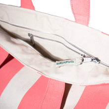 Afbeelding in Gallery-weergave laden, Strandtas_shopper biologisch katoen Oud Roze detailfoto rits