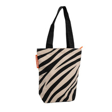 Afbeelding in Gallery-weergave laden, duurzame tote bag met rits baby zebra vooraanzicht