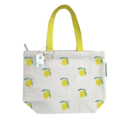 duurzame tas met citroenprint naam lovely  lemons