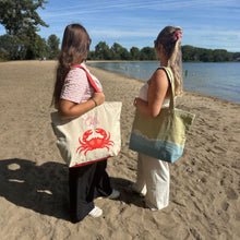 Afbeelding in Gallery-weergave laden, Duurzame strandtas - shopper Sandy Shore Gemaakt van gerecycled bedlinnen
