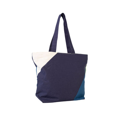 Shopper met rits Indigo Blue biologisch katoen