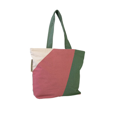 Shopper met rits biologisch katoen Pinky Green