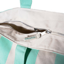 Afbeelding in Gallery-weergave laden, Strandtas_shopper biologisch katoen MINT detailfoto ritssluiting
