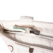 Afbeelding in Gallery-weergave laden, Tote bag gerecycled katoen boeken detailfoto rits
